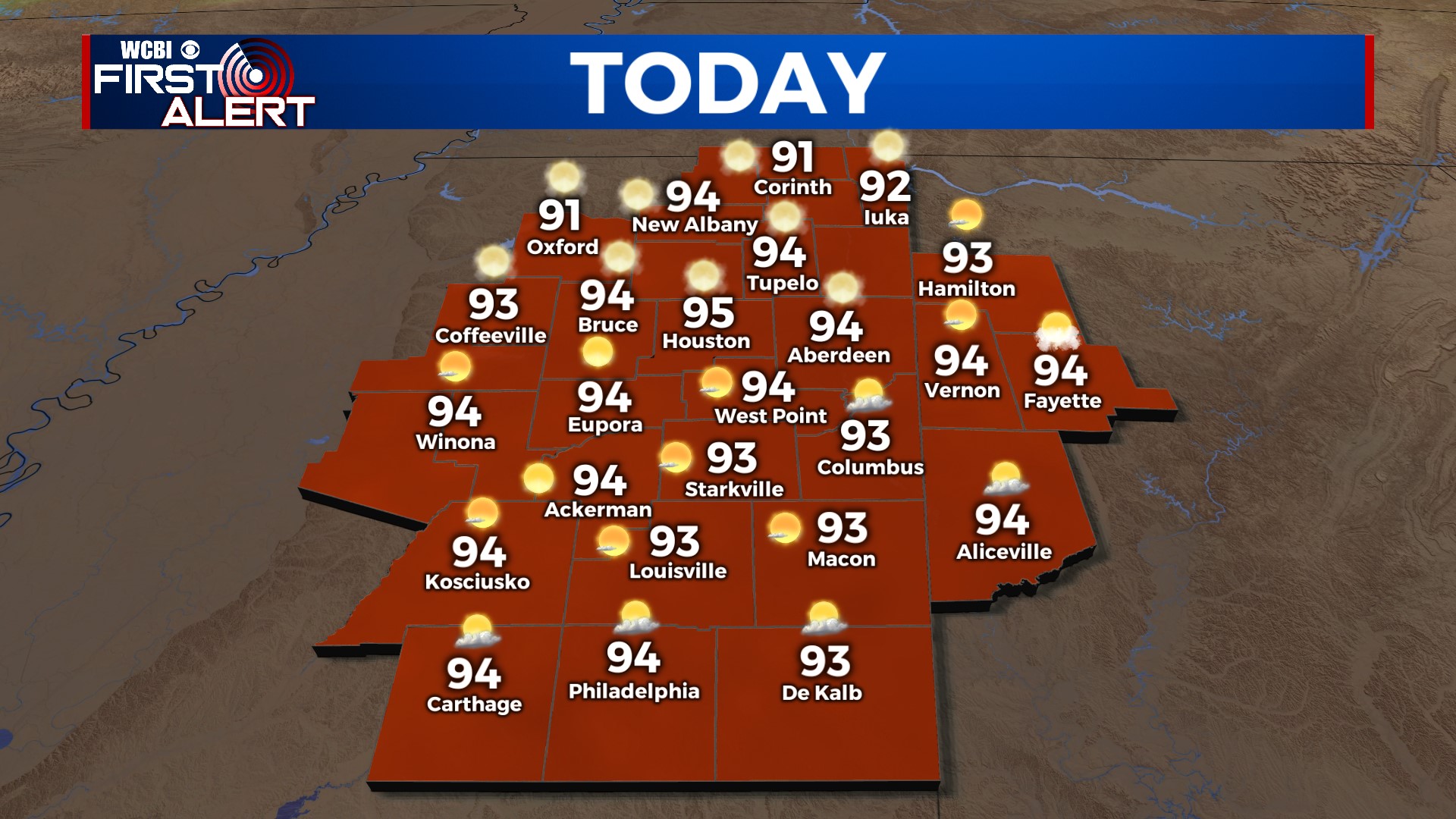 Trending hotter, mostly dry week ahead - Home - WCBI TV | Telling Your ...