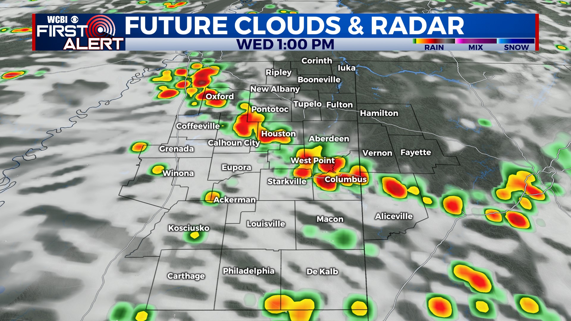 Afternoon Storms Again on Wednesday - Home - WCBI TV | Telling Your Story