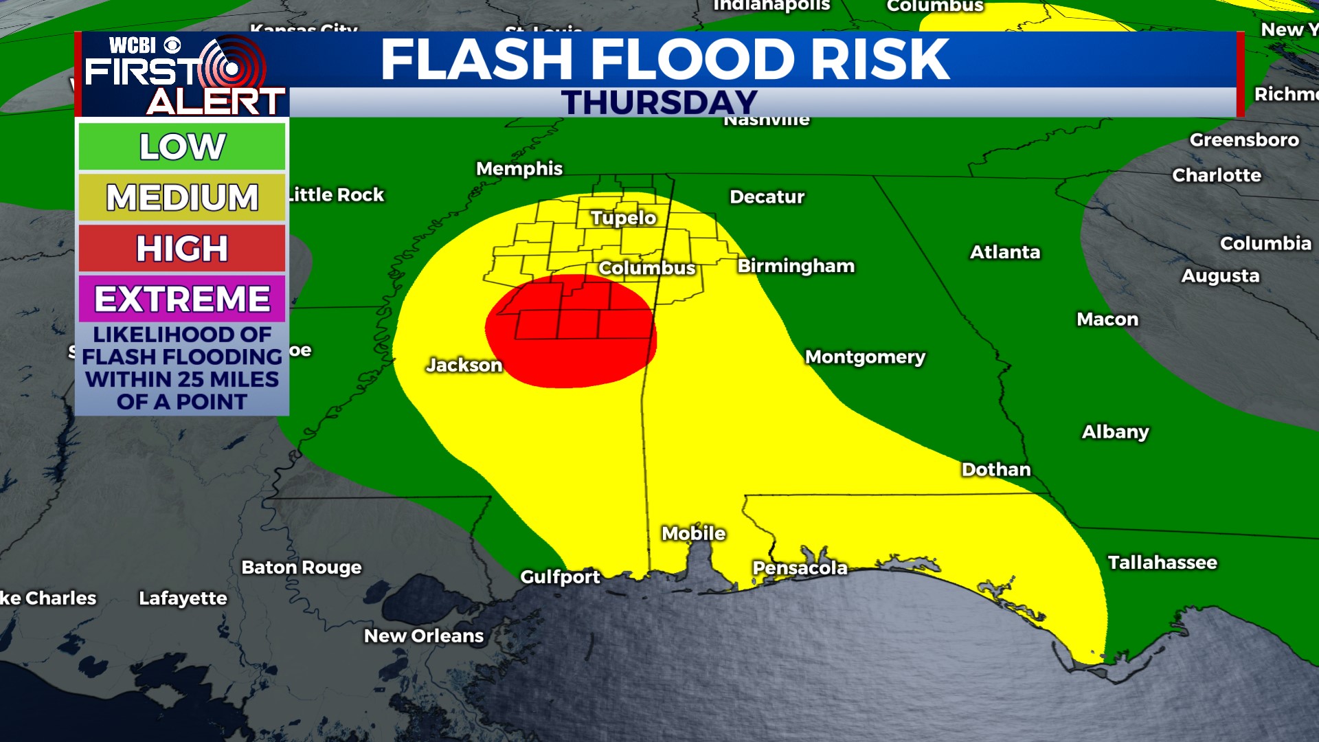 Flash flood risk Thursday, more rain & storms Friday - Home - WCBI TV ...