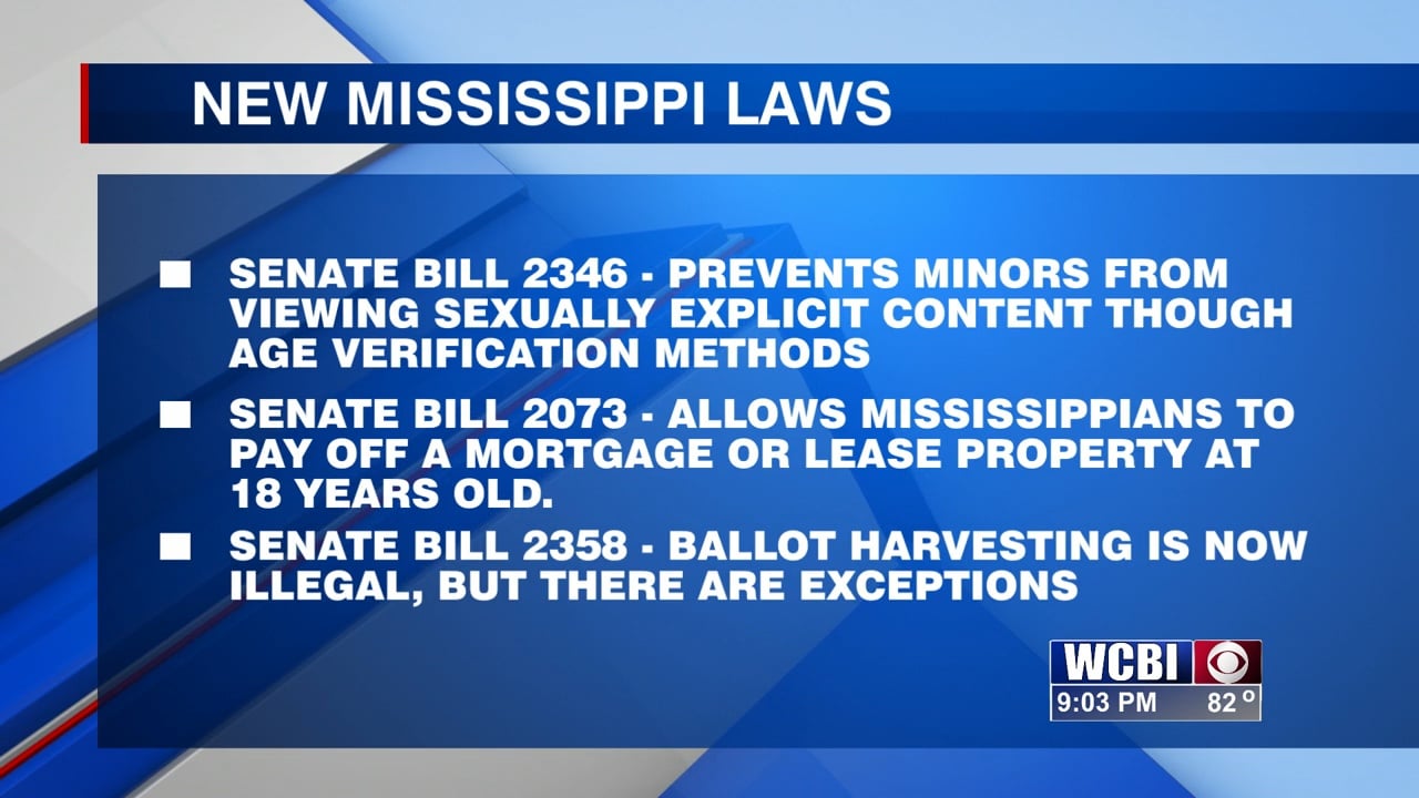 Several new laws went into effect today in the state of Mississippi