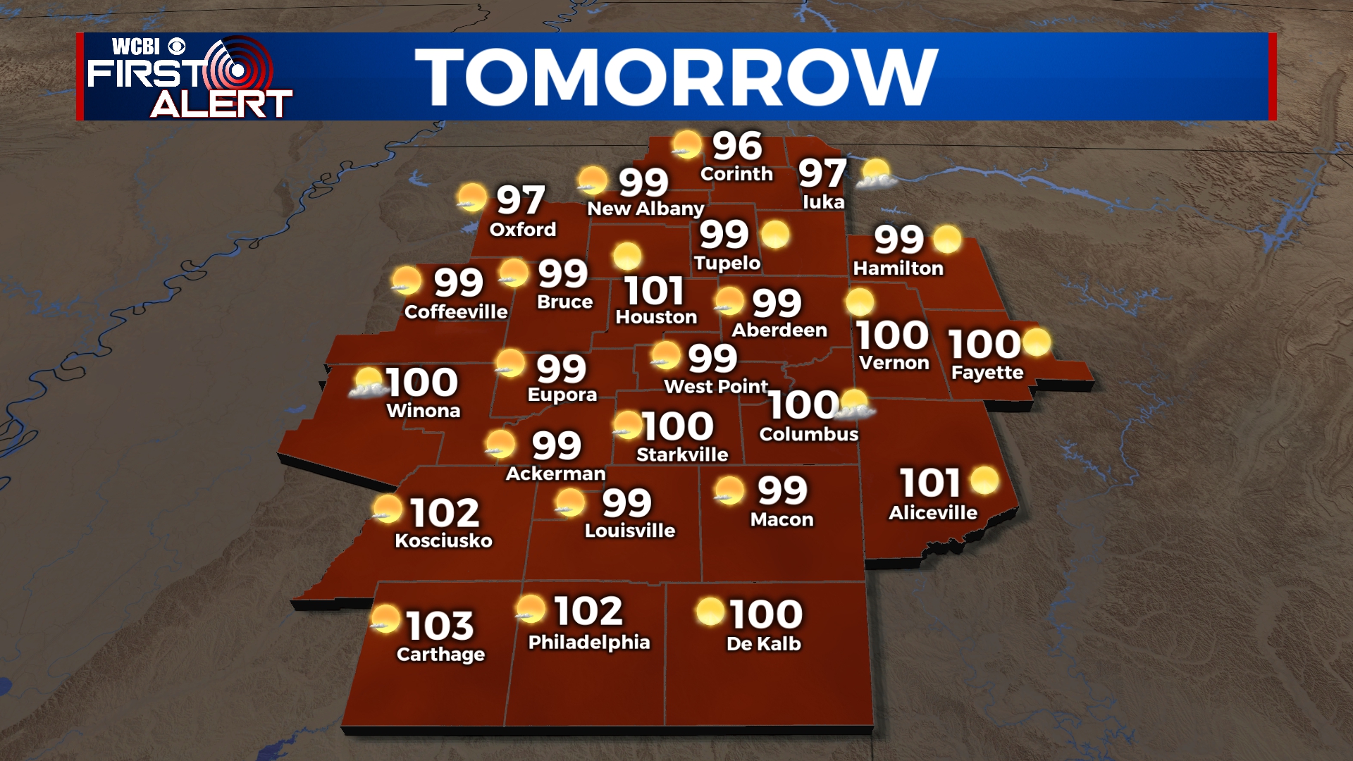 Only getting hotter the rest of the week - Home - WCBI TV | Telling ...