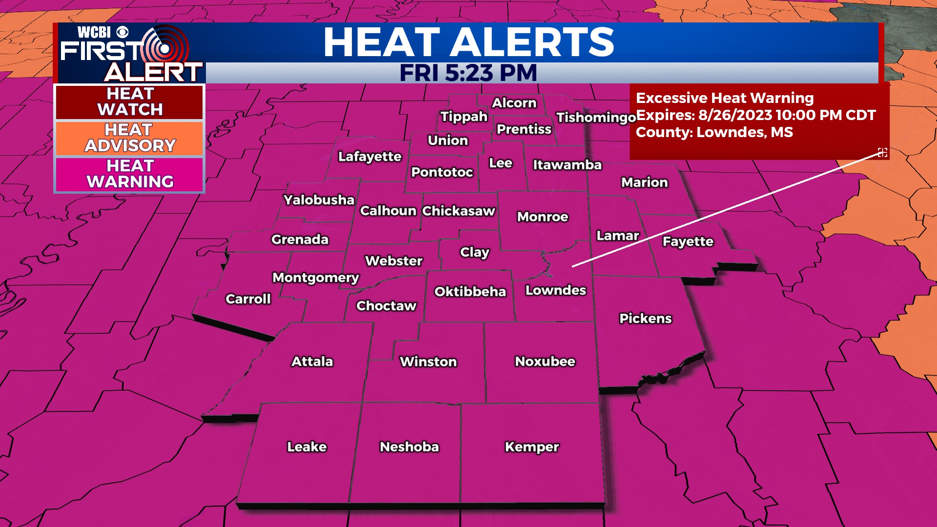 Triple-digit heat continues tomorrow - Home - WCBI TV | Telling Your Story