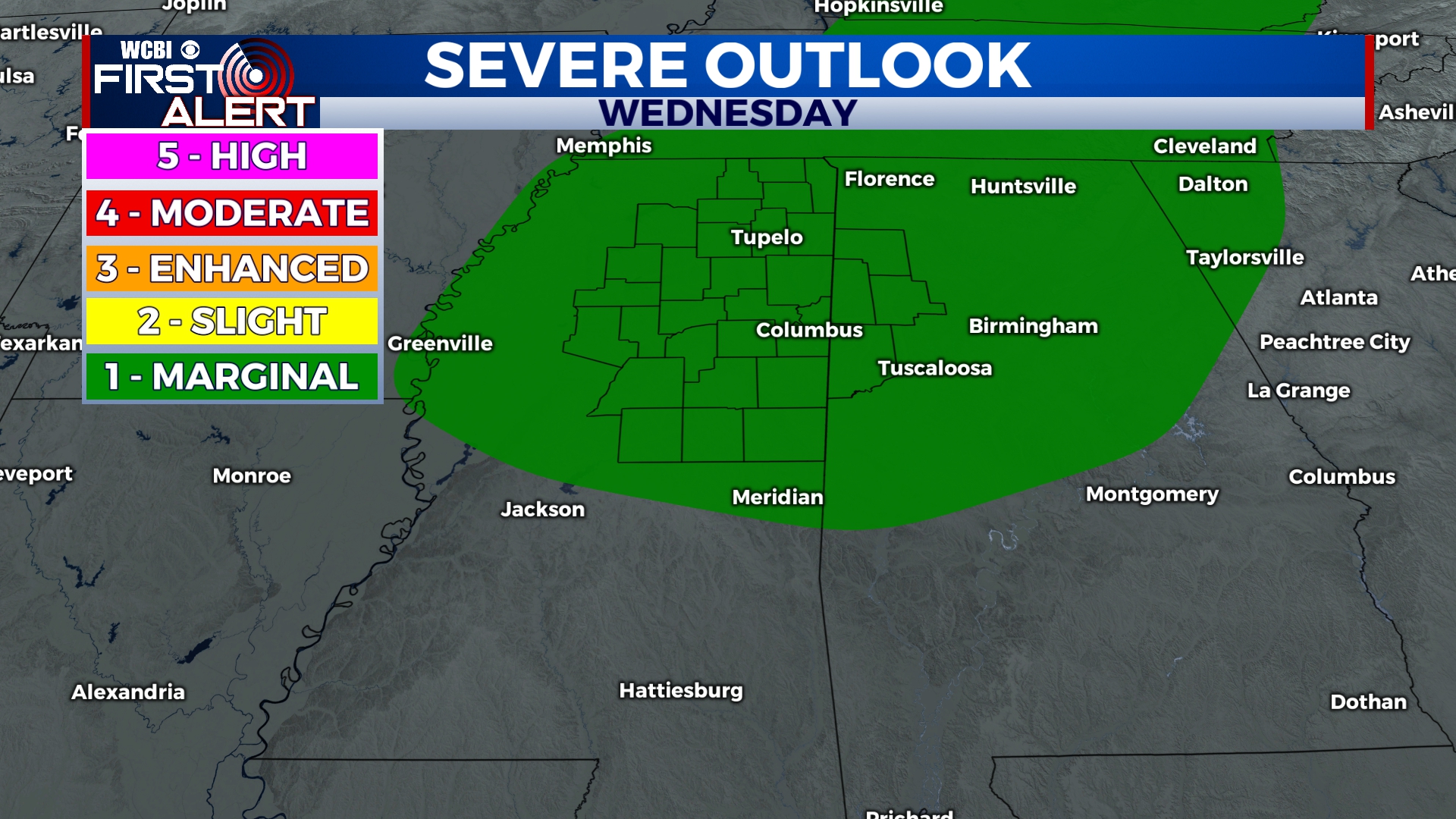 Storm risk increases for Wednesday - Home - WCBI TV | Telling Your Story