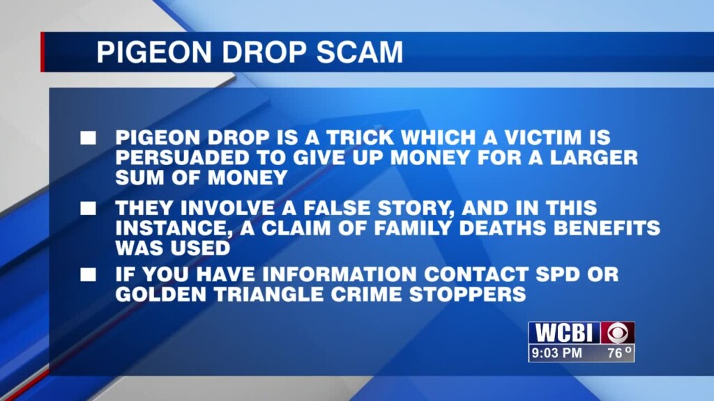 Starkville Police Department Wants Citizens Aware Of A Pigeon Drop Scam