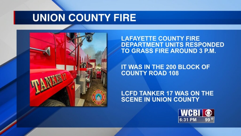 Lafayette County Fire Department Respond To Grass Fire In Union County