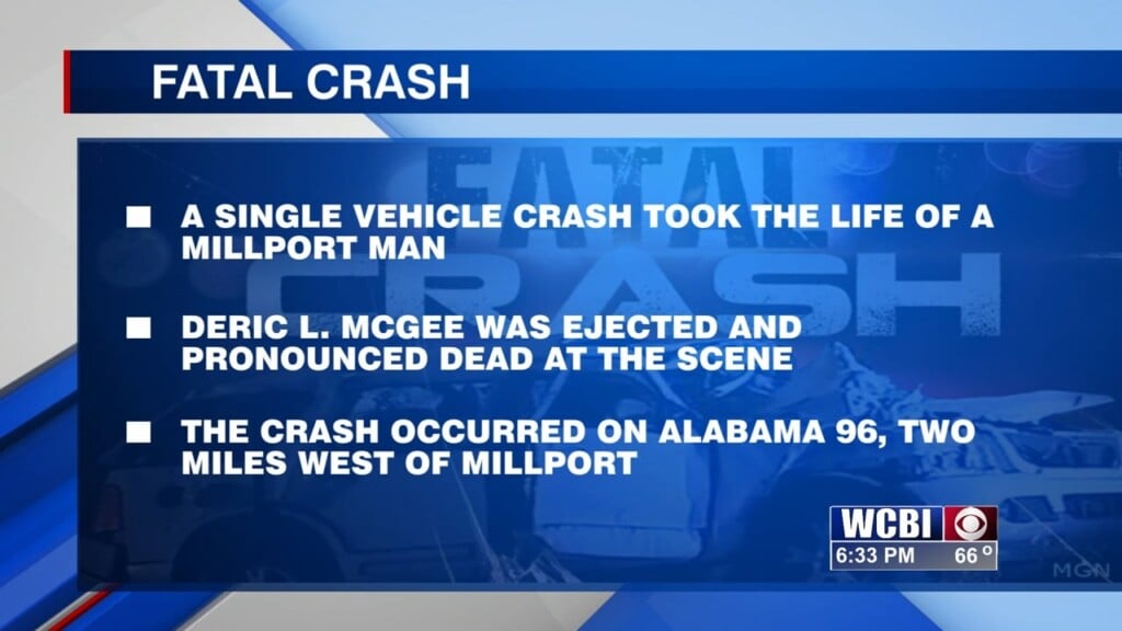 Vehicle Crash Claims The Life Of Millport Man