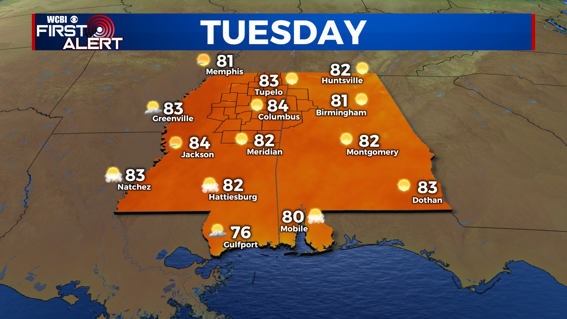 Near record high temperatures through mid-week - Home - WCBI TV ...