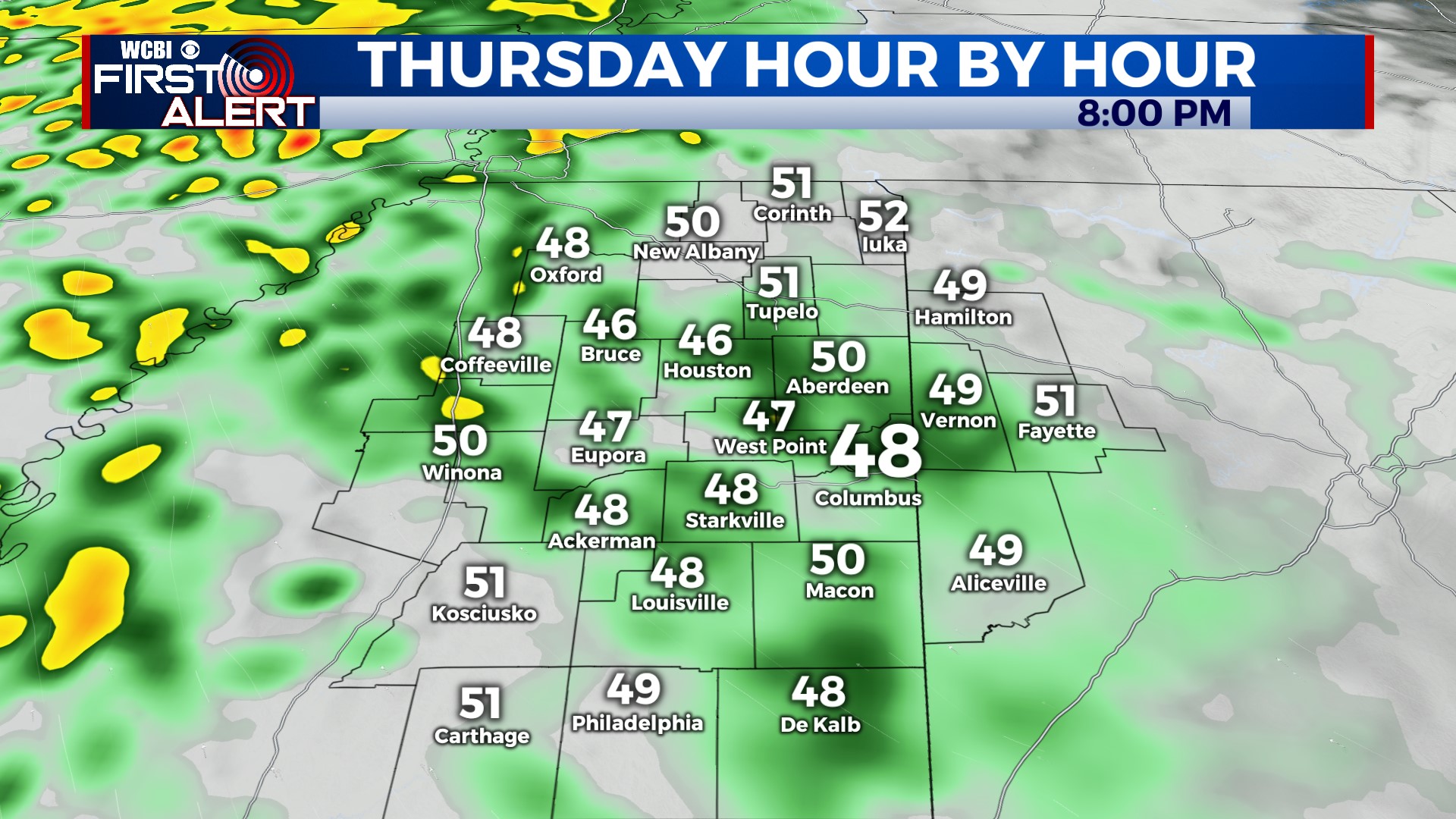 Rain likely Thursday night - Home - WCBI TV | Telling Your Story