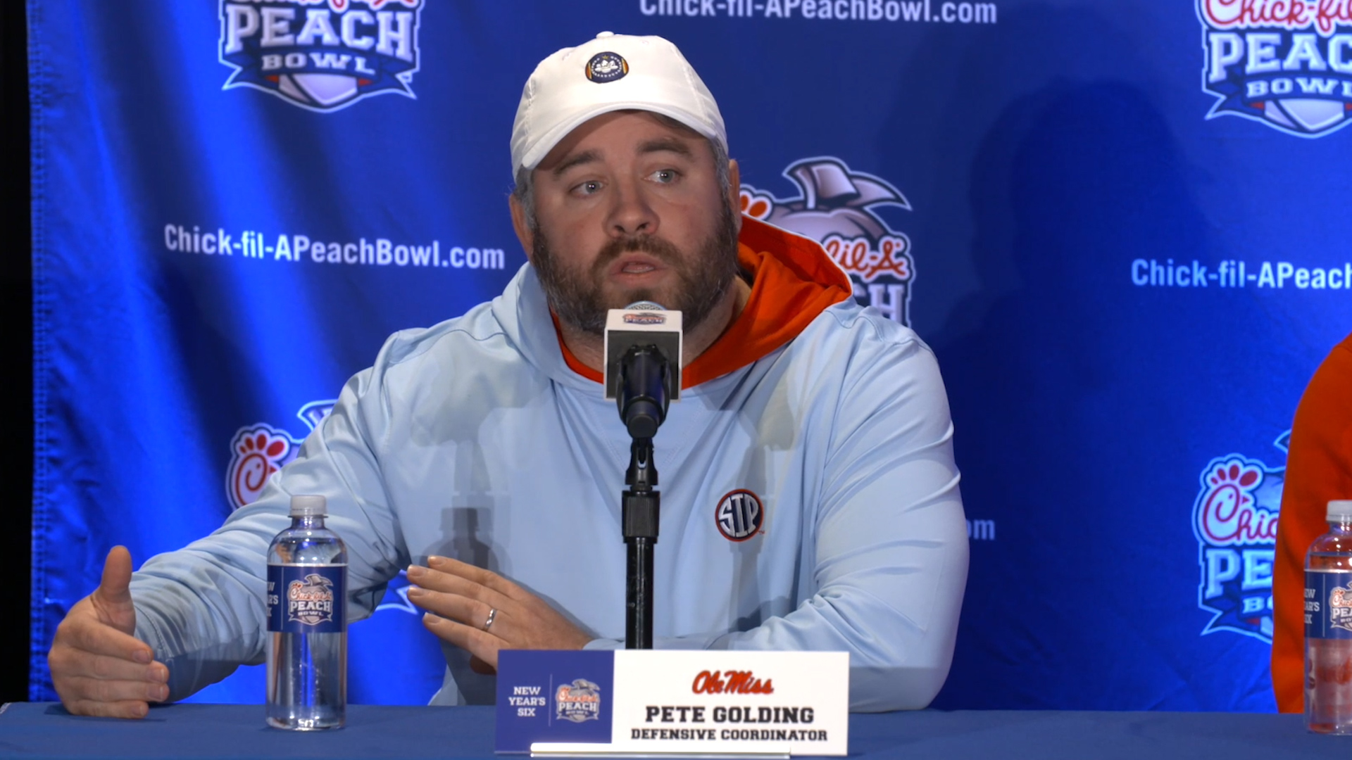 Pete Golding discusses lack of Ole Miss opt outs for Peach Bowl