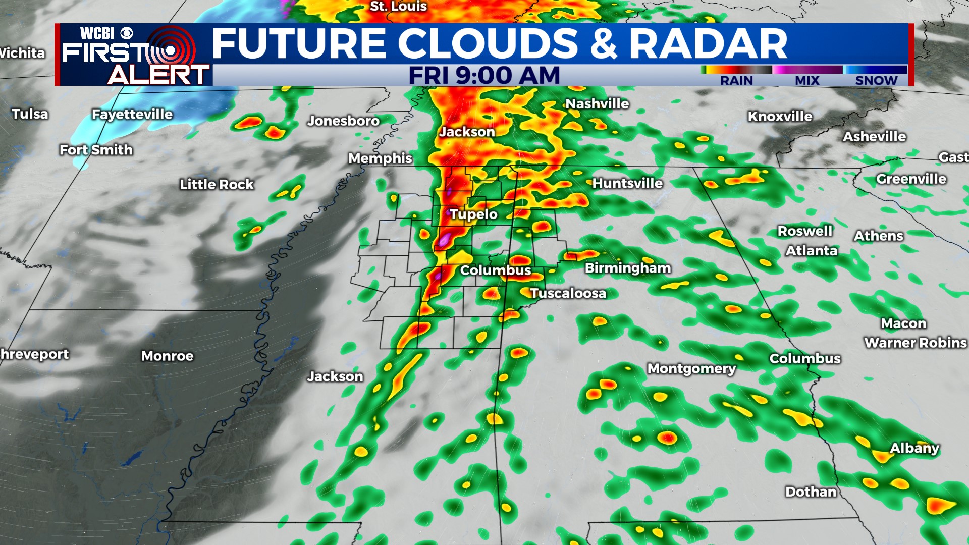 Nice Thursday, severe storms possible Friday morning - Home - WCBI TV ...