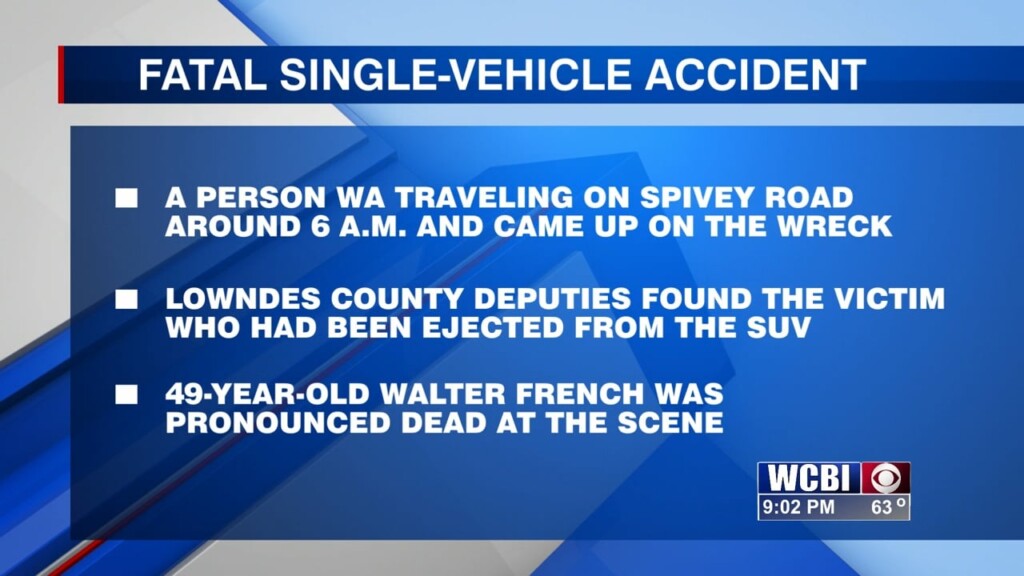 Early Morning Single Car Accident Leaves A Lowndes County Man Dead.