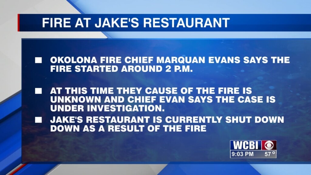Okolona Fire Department Responds To Fire At Jake's Restaurant