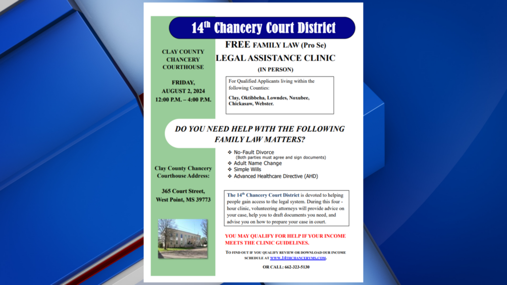 14th Chancery Court to host free legal assistance clinic