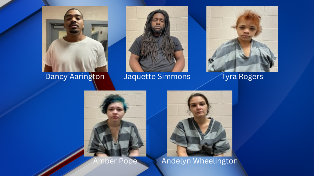 Five people arrested in connection with felony drug possession