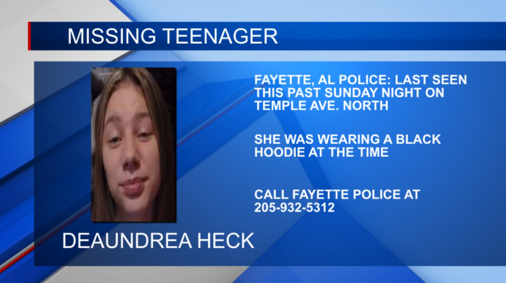 16-year-old missing in Fayette, Alabama