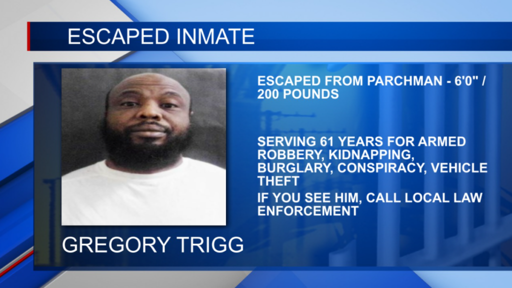 Inmate escapes from State Penitentiary in Mississippi