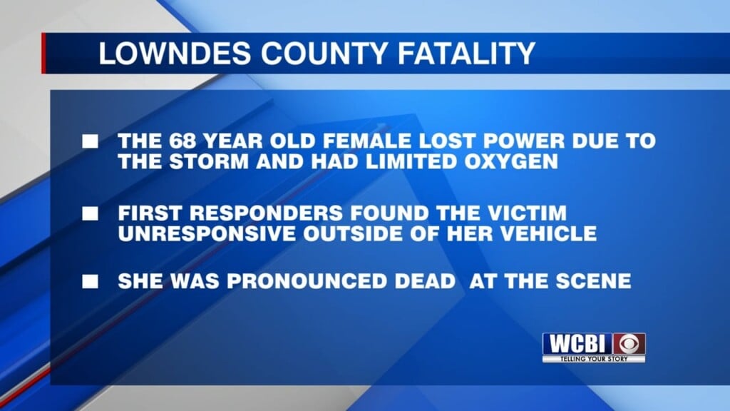 Lowndes Co. Woman Dies After Losing Power With Limited Oxygen