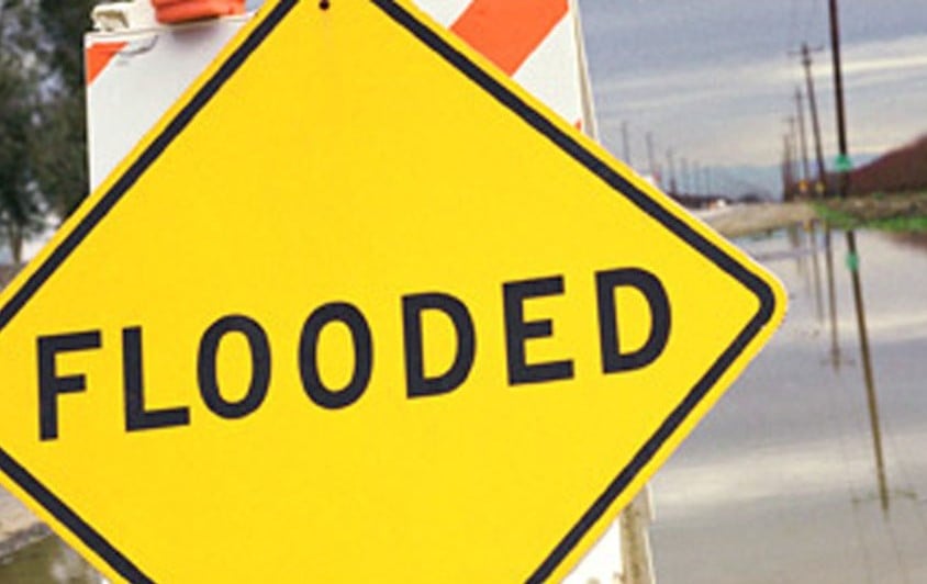 'flooded' Road Sign