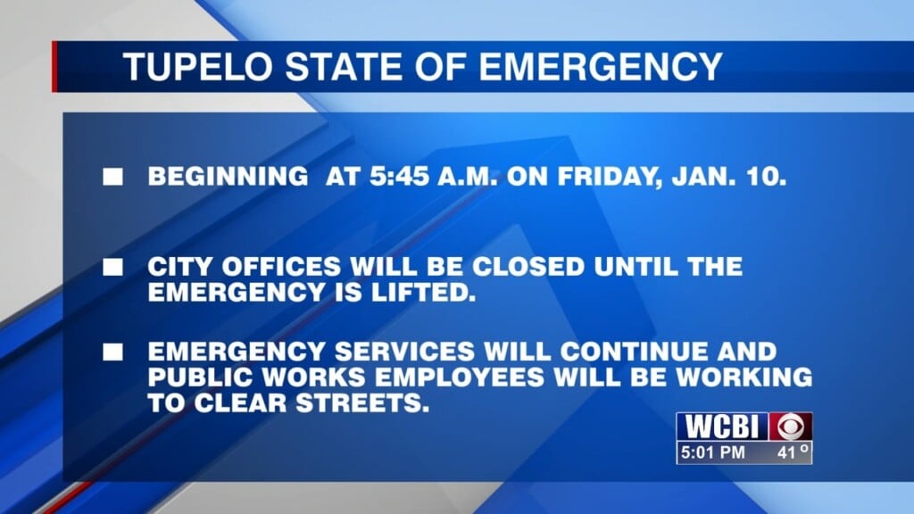 Tupelo Mayor Declares A State Of Emergency