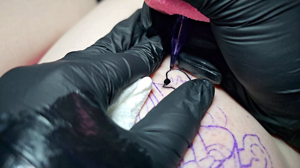 Closeup Of Someone Getting Tattooed