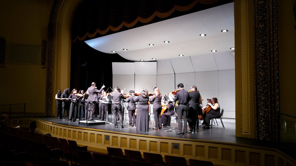 Symphony Orchestra On Stage Performing
