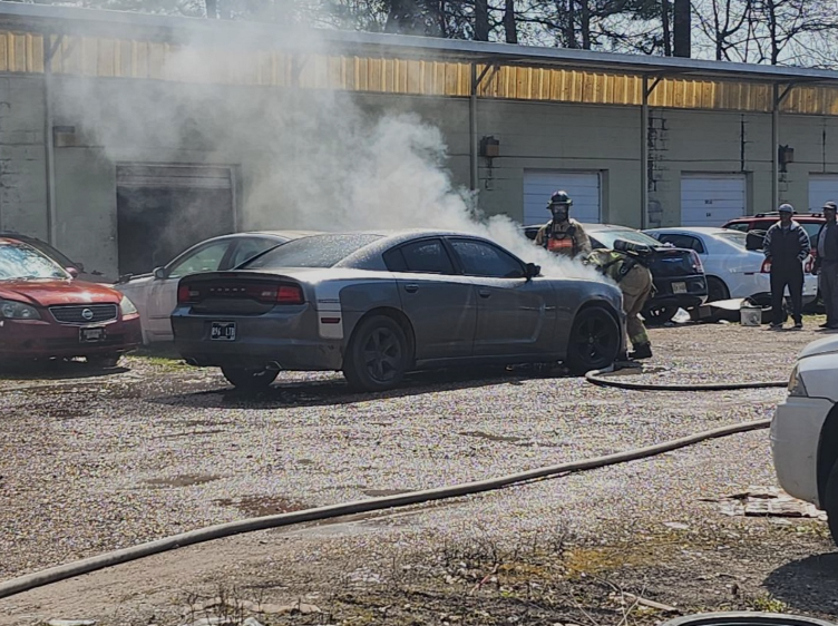 Firefighters respond to a vehicle fire in Columbus