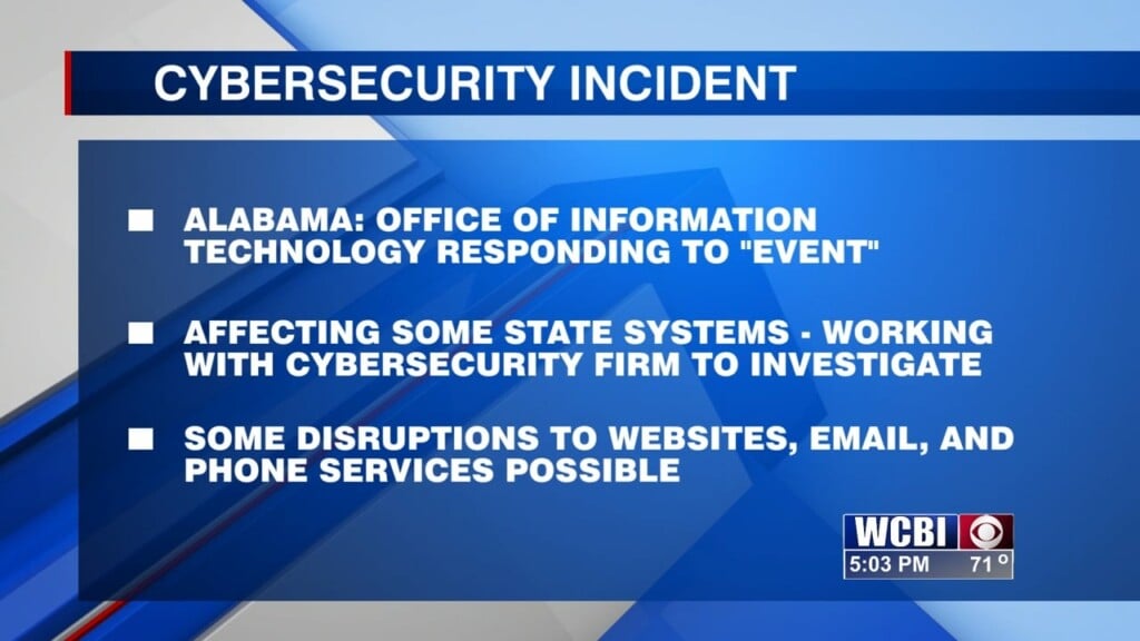 Alabama State Government Responds To Cybersecurity Event