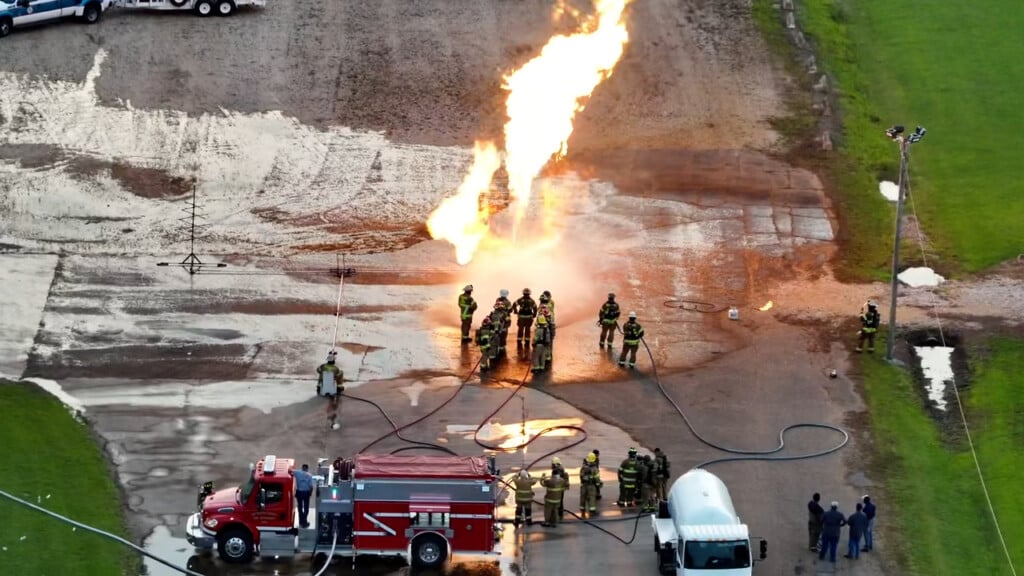 Firefighter Trainging From Above
