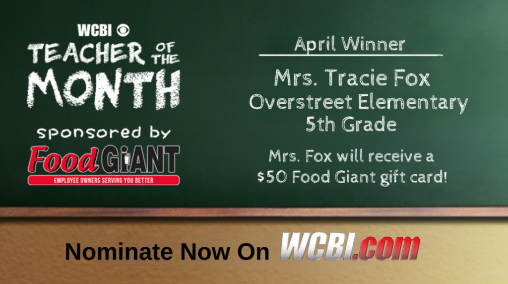 New WCBI Teacher of The Month Announcement