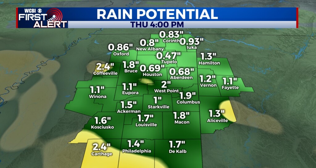 Heavy rainfall on the way - Home - WCBI TV | Telling Your Story