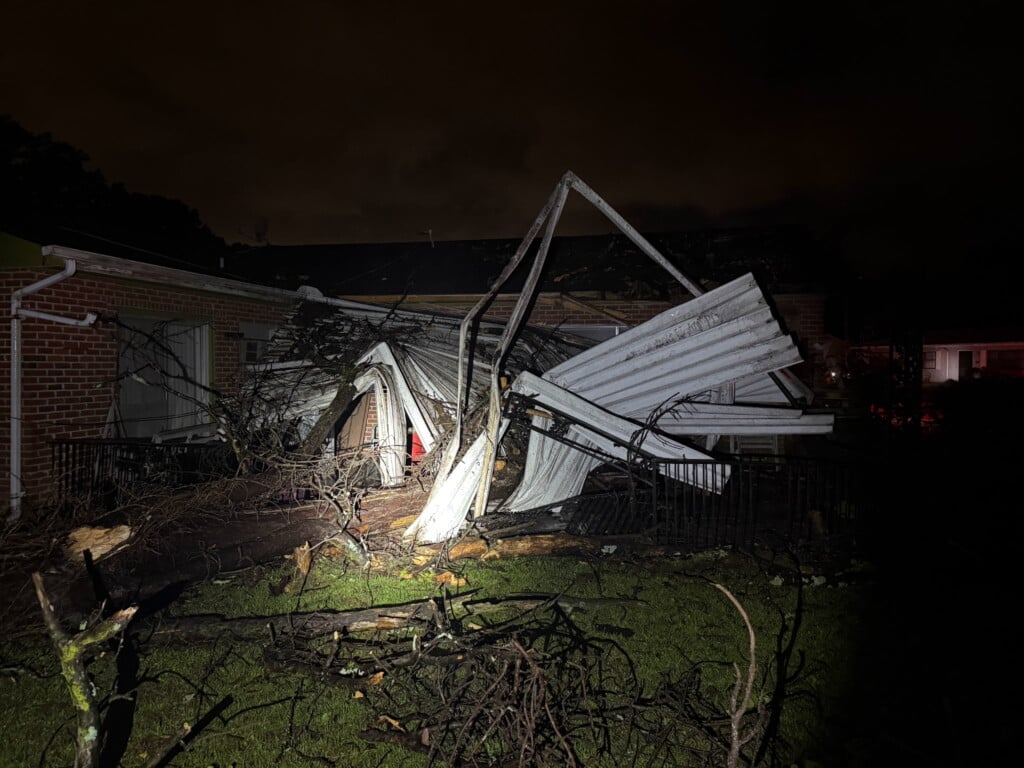 Tree falls on a resident's house in Lowndes County