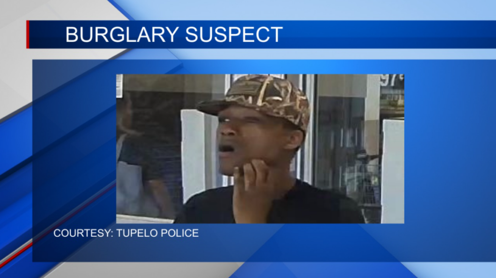 Police in search of a suspect after a burglary in Tupelo