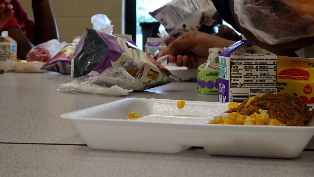 Kids Eating Food In Cafeteria