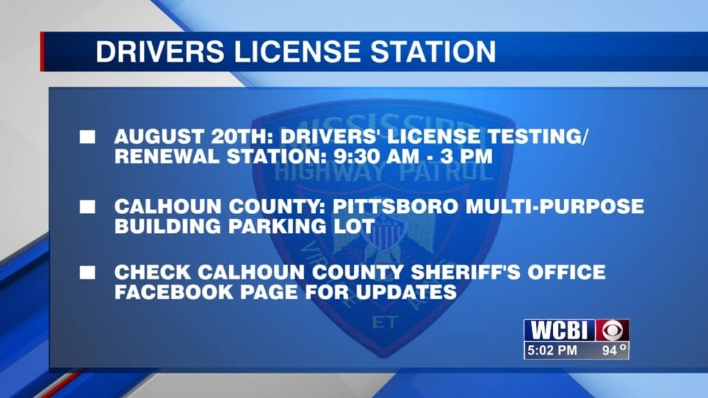 Calhoun County To Receive Portable Driver's License Testing/renewal