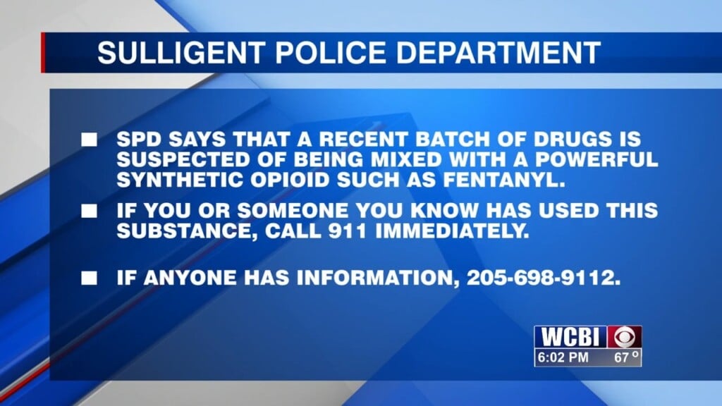 Police Warn Citizens About A Dangerous Drug Mixture In Sulligent, Al.