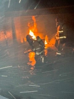 Volunteer firefighters get in some training close to home