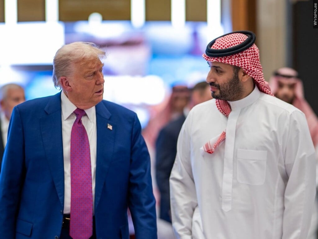 President Trump talks with Saudi Crown Prince Mohammed Bin Salman