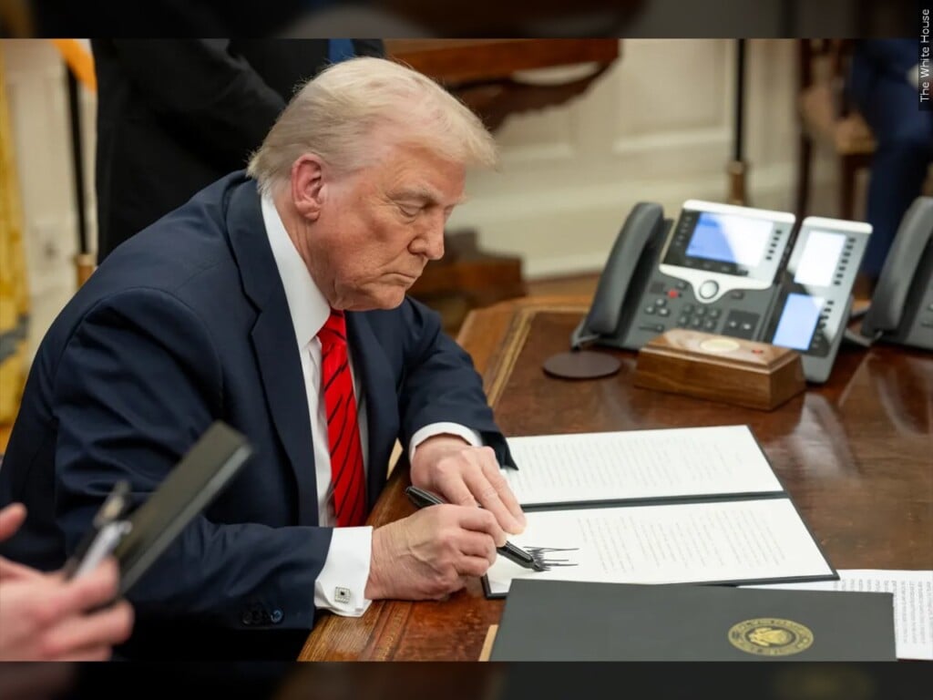 President Trump at his desk