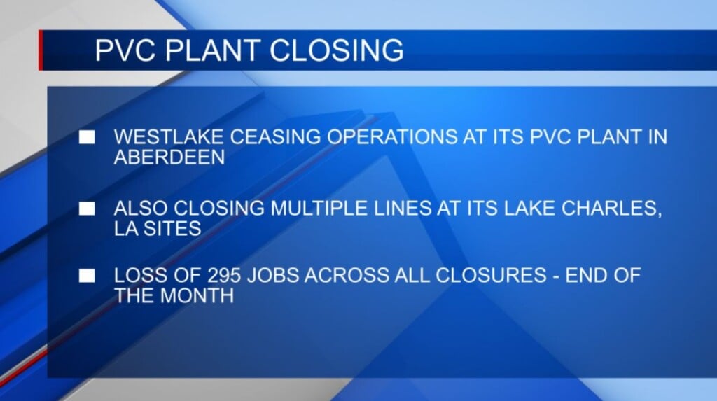 Westlake Corporation to shut down PVC plant in Aberdeen