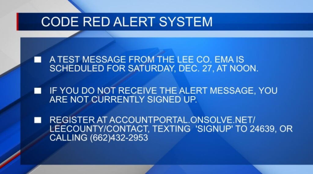 Lee Co. Emergency Management to conduct new code red test this weekend