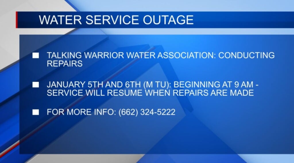 Talking Warrior Water Association to conduct major repairs in the coming week