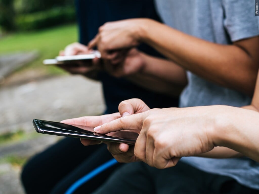 People on their phone