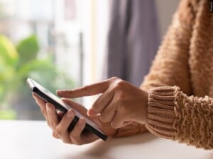 A person looking at their phone