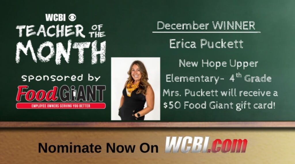 WCBI announces December's Teacher of the Month