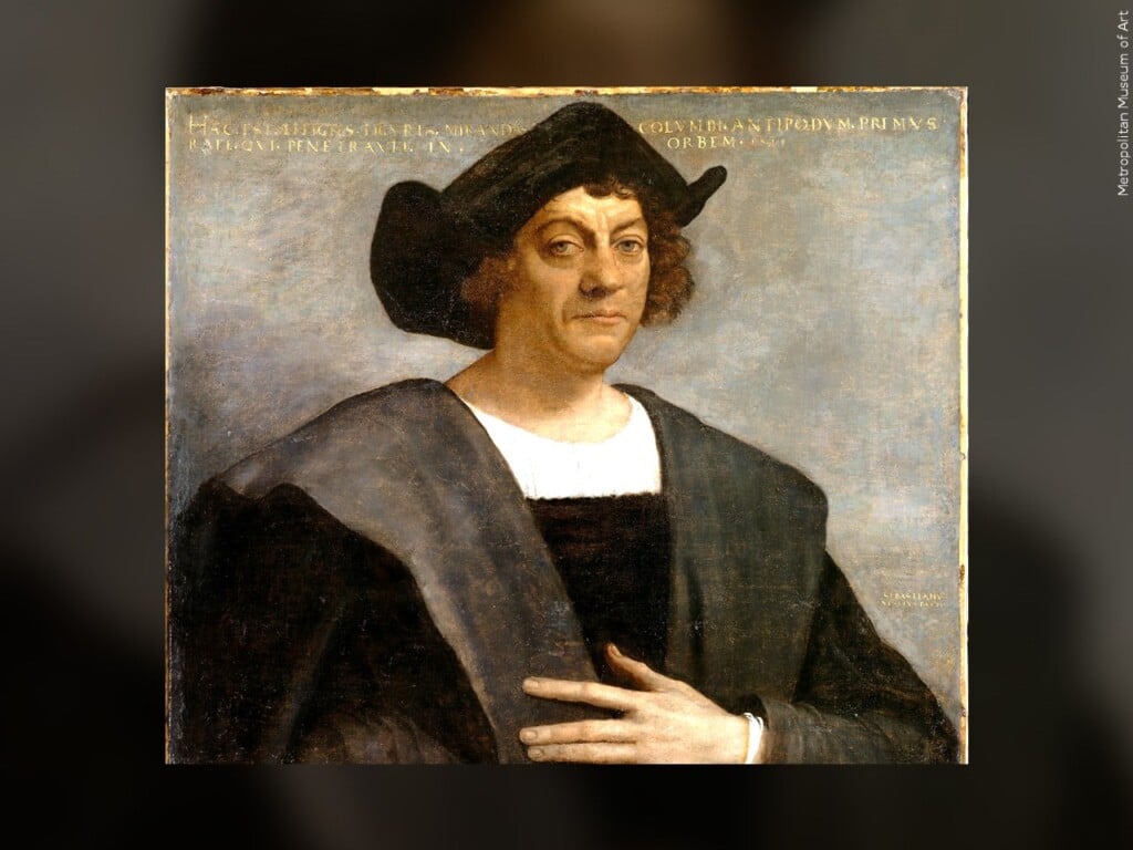 Painting portrait of Christopher Columbus