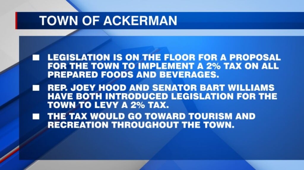 Legislation discusses 2% food and beverage tax implement for Ackerman