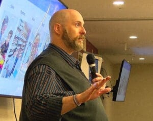 Rotarian Zac Ashmore discusses 2026 Guadalajara Service trip with Starkville Rotary Club