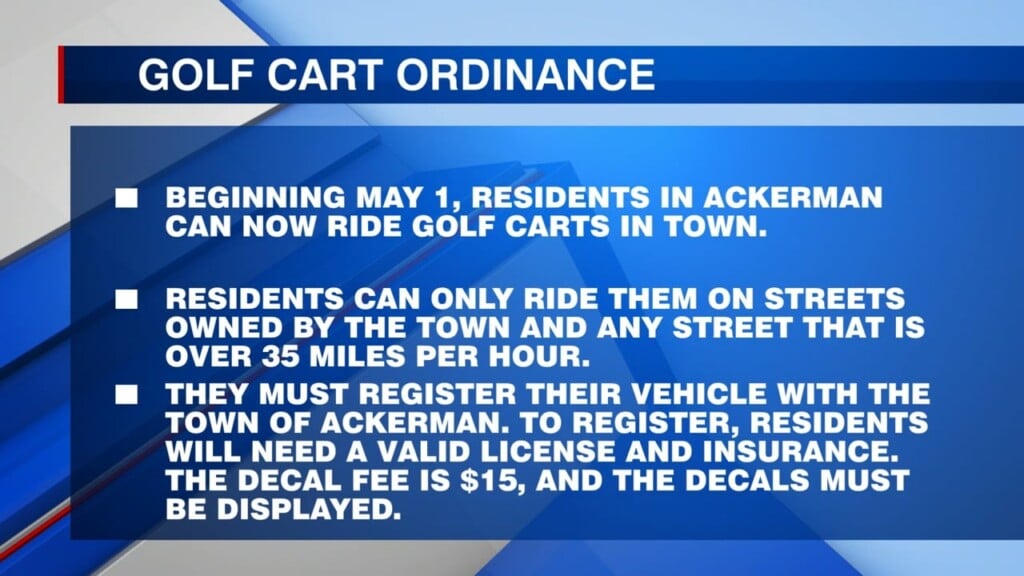 Ackerman Board Approves Ordinance To Allow Golf Carts In Town
