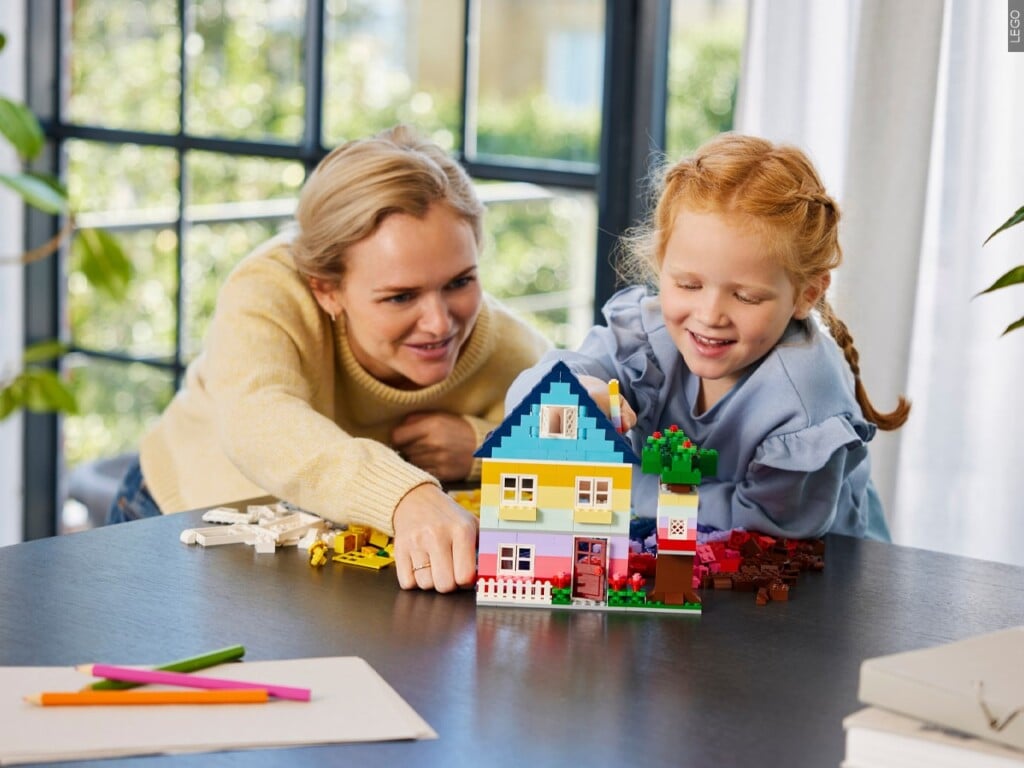 A mother and her child playing together