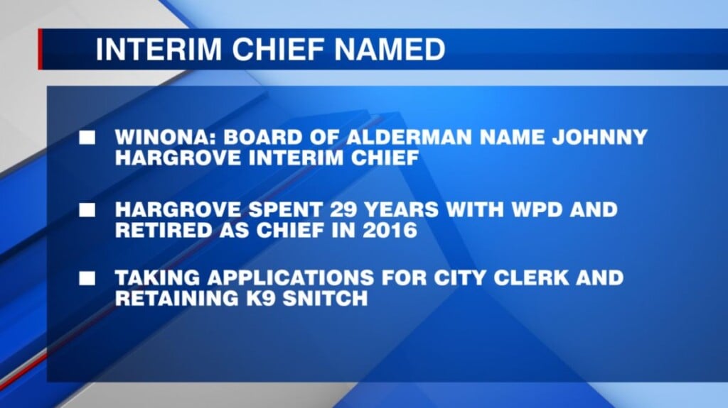 Winona Board of Aldermen names Johnny Hargrove Interim Police Chief